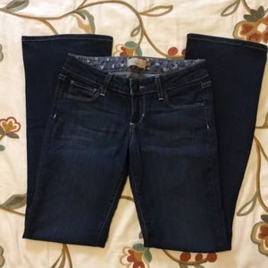 Paige Jean “Canyon Boot Petite” in dark denim